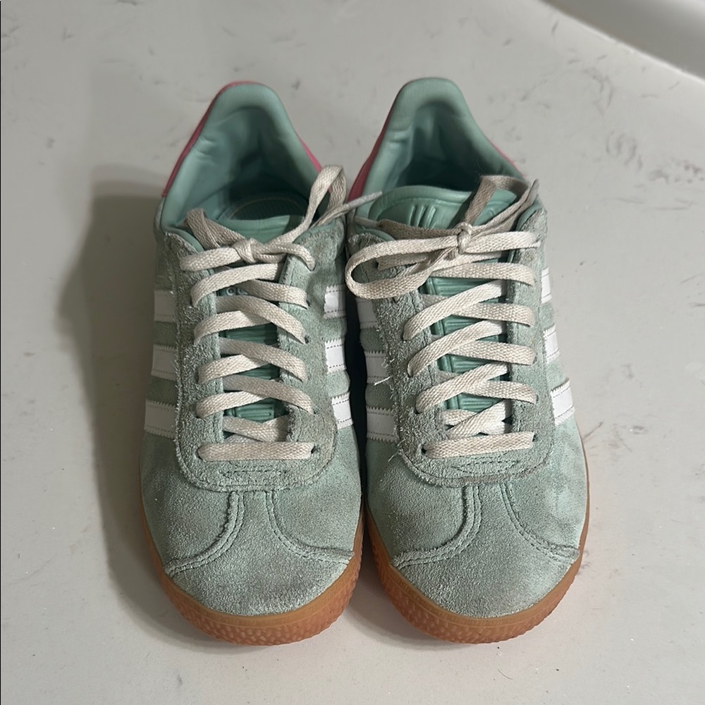 Mint Green Adidas GAZELLE SHOES KIDS Size 2.5